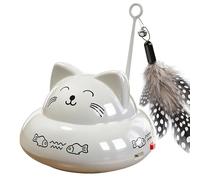 Générique Electric Cat Teaser - Smart Interactive Teasing Device, Cute Cat Design Self-Play Toy with Lights and Music, Automatic Pet Exerciser, Motion Activated Enrichment Tool for Indoor Kitten Play
