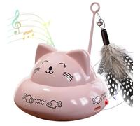 Générique Electric Cat Teaser - Smart Interactive Teasing Device, Cute Cat Design Self-Play Toy with Lights and Music, Automatic Pet Exerciser, Motion Activated Enrichment Tool for Indoor Kitten Play