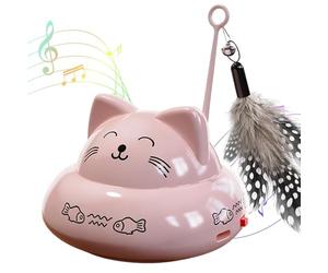Générique Electric Cat Teaser - Smart Interactive Teasing Device, Cute Cat Design Self-Play Toy with Lights and Music, Automatic Pet Exerciser, Motion Activated Enrichment Tool for Indoor Kitten Play