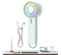 Générique Electric Fan Portable, Handheld Travel Ventilator, Powerful 3-Speed Setting, Built-In LED Light, Ultra Quiet Motor, Perfect for Staying Cool During Outdoor Activities, Travel, Home