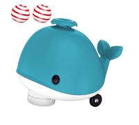 Générique Electric Floating Ball Cat Toy, Cute Whale Interactive Pet Toy, Flexible Wheels and Music Function, Built-in Cooling Fan, Balancing Blowing Game for Cats, 5.63x4.06x4.72 inches