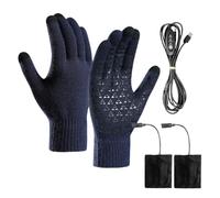 Générique Electric Heated Gloves, Winter Heating Gloves, Touchscreen Hand Warmers, Three Heat Levels & Removable Packs, Ideal for Cycling Snowboarding Commuting Outdoor Cold Weather Activities, Blue
