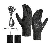 Générique Electric Heated Gloves, Winter Heating Gloves, Touchscreen Hand Warmers, Three Heat Levels & Removable Packs, Ideal for Cycling Snowboarding Commuting Outdoor Cold Weather Activities, Gray
