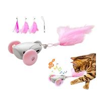 Générique Electric Interactive Cat Toy, Squeaky Cat Toys for Kittens, Cat Toys with Feathers, Moving Cat Toys with Lights, Cat Toys with Bells, Interactive Kitten Toys, Battery Operated Cat Toys