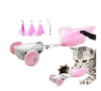 Générique Electric Mice Cat Toys, Interactive Moving Lights, 7.87x2.64x1.18 inches, Kitten Toy Feathers Bells, Indoor and Outdoor Game, Exercise Hunting Training for Cats (Multicolor)