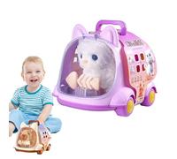 Générique Electric Pet Children Toy - Plush Pet Simulation Electric Animal Toy - Walking Dog Rabbit Cat with Pretend Feeding Bottle and Comb for Living Room