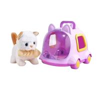Générique Electric Pet Plush Animal Dolls Toy - Dependable Build, Sound and Light Walking Doll | Pretend Feeding Bottle and Comb Included Robot Dog Rabbit Cat for Traveling, Living Room