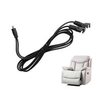 Générique Electric Reclining Couch Cord - ABS 200cm | Recline Cable, 1 to 2 Multi-Purpose Black Cord for Couch | Electric Couchcord for Dorm Studio Home Apartment Living Room Furniture