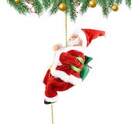 Générique Electric Santa Ornament - Climbing Music Figure for Celebration | ABS Material with Sound Feature, Rope Ladder Decoration, Festive Home Accessory, Ideal for Office Party Living Room Setup