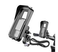 Générique Electric Scooter Phone Holder, Waterproof Handlebar Mount with Rain Cover, Cycling Accessory for Driving, Road Navigation, GPS Viewing, Video Recording, Calling, Entertainment, Black, Red