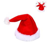 Générique Electric Singing Dancing Plush Christmas Santa Hat - with Ball Top, Red and White Musical Hat, Funny Party Supplies for New Year (1pc)