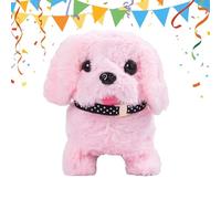 Générique Electric Walking Dog,Soft Realistic Interactive - Tail Wagging Barking Dog for Boys Girls Preschoolers Children Living Room Bedroom Dorm Travel Apartment