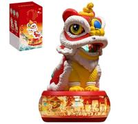 Générique Electric Walking Lion Dance,Spring Festival Lunar New Yea Electric Lion,Traditional Chinese Cultural Folk Art,Automatic Head Shaking Movement,Built in Musical Light Function (Red)