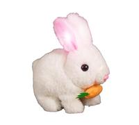 Générique Electronic Bunny, Realistic Bunny, Interactive Simulated Animal Plush with Jumping Movement, Wiggling Ears and Twitching Nose, for Kids Boys Girls and Home Playtime, White 1 Piece