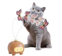 Générique Electronic Cat Toy, Butterfly Teaser Wand, Automatic Moving Action, Battery Operated Design, Sturdy Safe Material, Ideal for All Breeds Indoor Exercise Playtime Pet Fun