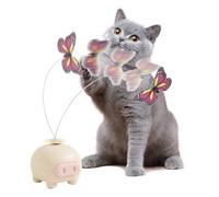 Générique Electronic Cat Toys, Fluttering Butterfly Wand, 2.76 inch Battery Operated Moving Toy, Interactive Cat Enrichment Game for Large Medium Small Cats, Pet Training & Play Supplies
