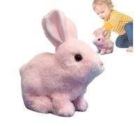 Générique Electronic Hopping Rabbit, Electric Jumping Toy, Plush Interactive Bunny with Wiggling Ears, Pretend Pet for Kids, Adults, Soft Toy for Bedroom, Study, Playroom Decor, 17x16.5x9cm