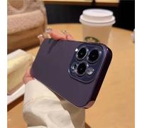 Générique Electroplated Matte Acrylic Tempered Glass Case for iPhone 11 12 13 14 15 16 Pro Max Plus, 2025 New Titanium Metal Original Color Acrylic Tempered Glass Phone Case (15promax,F)