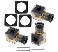 Générique Électrovanne connecteur avec indicateur, boîte de jonction électrique, connecteur de bobine, 3 pièces, PP caoutchouc, AC60-240V, pour bobine de solénoïde, compatible électrovannes