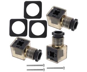 Générique Électrovanne connecteur avec indicateur, boîte de jonction électrique, connecteur de bobine, 3 pièces, PP caoutchouc, AC60-240V, pour bobine de solénoïde, compatible électrovannes