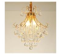 Générique Elegant Gold Iron Crystal Pendant Chandelier Modern Lighting For Living Room And Dining Table Decor
