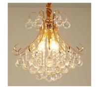 Générique Elegant Gold Iron Crystal Pendant Chandelier Modern Lighting For Living Room And Dining Table Decor