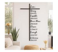 Générique Elegant Metal Cross Wall Decor, Christian Home Wall Decor, Rustic Farmhouse Bible Verse Living Room Decor