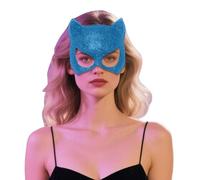 Générique élégant moitié visage chat pailleté pour bal masqué soirée déguisement festif adulte