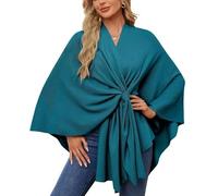 Générique Elegant Shawl Wraps Soft Open Front Poncho Sweater, Elegant Shawl Wraps Soft Open Front Poncho Sweater for Spring Fall Winter (green)