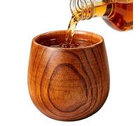 Générique Elegant Wooden Whiskey Glass, Handmade Old Fashioned Cup, Durable Liquor Drinking Vessel, Classic Cocktail, Stylish Gift for Birthday Fathers Day Valentines Holiday Party Beer Spirits