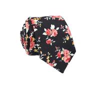 Générique Élégante cravate fine en coton à motif jacquard floral Modèle à pointe flèche pour un style masculin