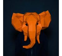 Générique Elephant 3D Paper Head Cover DIY Origami Art Papercraft Halloween Masked Party Handmade Adult Headgear Creative Wearable Mask