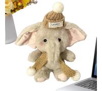 Générique Éléphant en Peluche - Pelucħe 13 cm avec Bonnet et écharpe | Pelucħe éléphant Gris | Adultes Chambre Canapé-Lit Maison Voiture Décoration | Cadeau de Jouet en Peluche Doux | Charmant AC