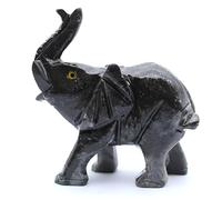 Générique Elephant en stéatite de 165 grammes et 80 millimètres, Minéral Steatite du Pérou, Pierre Naturelle, Œuvre Exclusive, Minéral d'ornement, Pierre de Sagesse