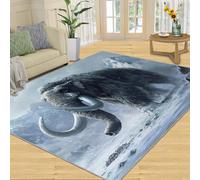 Générique Elephant Teppich Teppich Grand Tapis Lavable Mammouth pour Salon Doux à Poils Bas antidérapants pour Chambre à Coucher Décoration d'intérieur 200 x 290 cm