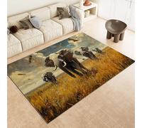Générique Éléphants Prairies Tapis 80x150cm Nature Vent Animal Antidérapant Poils Bas Moquettes Sol Décoration Durable Doux Machine Lavable Grand Tapis pour Chambre Salon Balcon Couloir 12y128