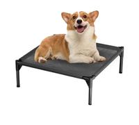 Générique Elevated Dog Bed, Portable Cooling Dogs Cot, 49x49x19cm/19.29x19.29x7.48 inches Waterproof Washable Cover, Anti-Slip Crate Mat, for Winter Camping Indoor Travel Mesh, Steel