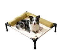 Générique Elevated Dog Bed Portable Raised Dogs Beds | Breathable Washable | Elevated Outdoor Dog Beds for Puppy Cats Patio Lawn Bedside Beach Camping Home Ground Floor Summers