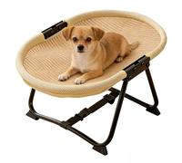 Générique Elevated Outside Dog Bed with Washable Pad - Heavy-Duty Iron Frame, Portable Foldable Pet Cot for Camping & Travel - Raised Cooling Dog Hammock with Non-Slip Feet for Puppies & Cats
