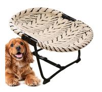 Générique Elevated Outside Dog Bed with Washable Pad - Heavy-Duty Iron Frame, Portable Foldable Pet Cot for Camping & Travel - Raised Cooling Dog Hammock with Non-Slip Feet for Puppies & Cats