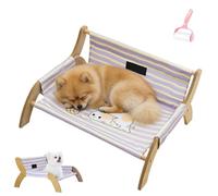 Générique Elevated Wooden Cat Hammock Bed, Large Detachable Breathable Cat Lounger Sleeping Supplies, Modern Stylish Raised Pet Beds Chair Suitable for Cats Puppy Bunny and Small Animal