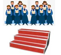 Générique Élévateurs de chœur Pliables, Plateformes de scène métalliques antidérapantes et Portables à Plusieurs Niveaux, Robustes, pour Le culte et Les événements, 128 cm de Long, Grande capacité de