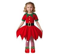 Générique Elfe de Noël Costume pour Enfant Garçon Fille, Ensemble de Costumes d'elfe Noël Vert, Costume pour Nouvelle Année Cosplay Carnaval Mascarade d'halloween