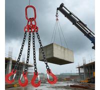 Générique Élingue à 4 brins avec Crochets, capacité 2/3/5 T, chaînes de Levage Robustes en Acier au manganèse G80, 2 m (78,7 po) pour Le déplacement d'équipements et de Machines Lourds.