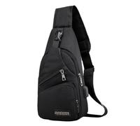 Générique Élingue Men de - Sacs d'élingue à bandoulière pour femmes, avec port USB, prise de casque, sangle étanche ajusté portefeuille mains libres | Pack de jour décontracté, de voyage léger, à do