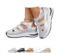 Générique EllaStep Comfort Wedge Sandals, Orthopedic Sandals for women, All-Day Support, Casual Platform Sandals (Silver,38)