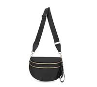 Générique Elysir Crossbody Bag, Black And White Nylon Checkered Crossbody Bum Bag, Spacious Checkered Purse (Black)