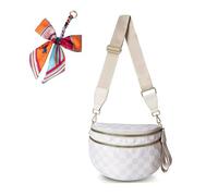 Générique Elysir Crossbody Bag, Elysir Crossbody Bag for Women, Double Pockets With Large Capacity, Adjustable Shoulder Strap (beige checkered)