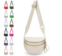 Générique Elysir Crossbody Bag for Women, Adjustable Shoulder Strap, Waterproof Oxford Cloth, Double Pockets for Travel and Everyday (Beige)