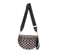 Générique Elysir Crossbody Bag, Roomie Bum Bag, Adjustable Shoulder Strap, for Women, Double Pockets With Large Capacity (khaki checkered)